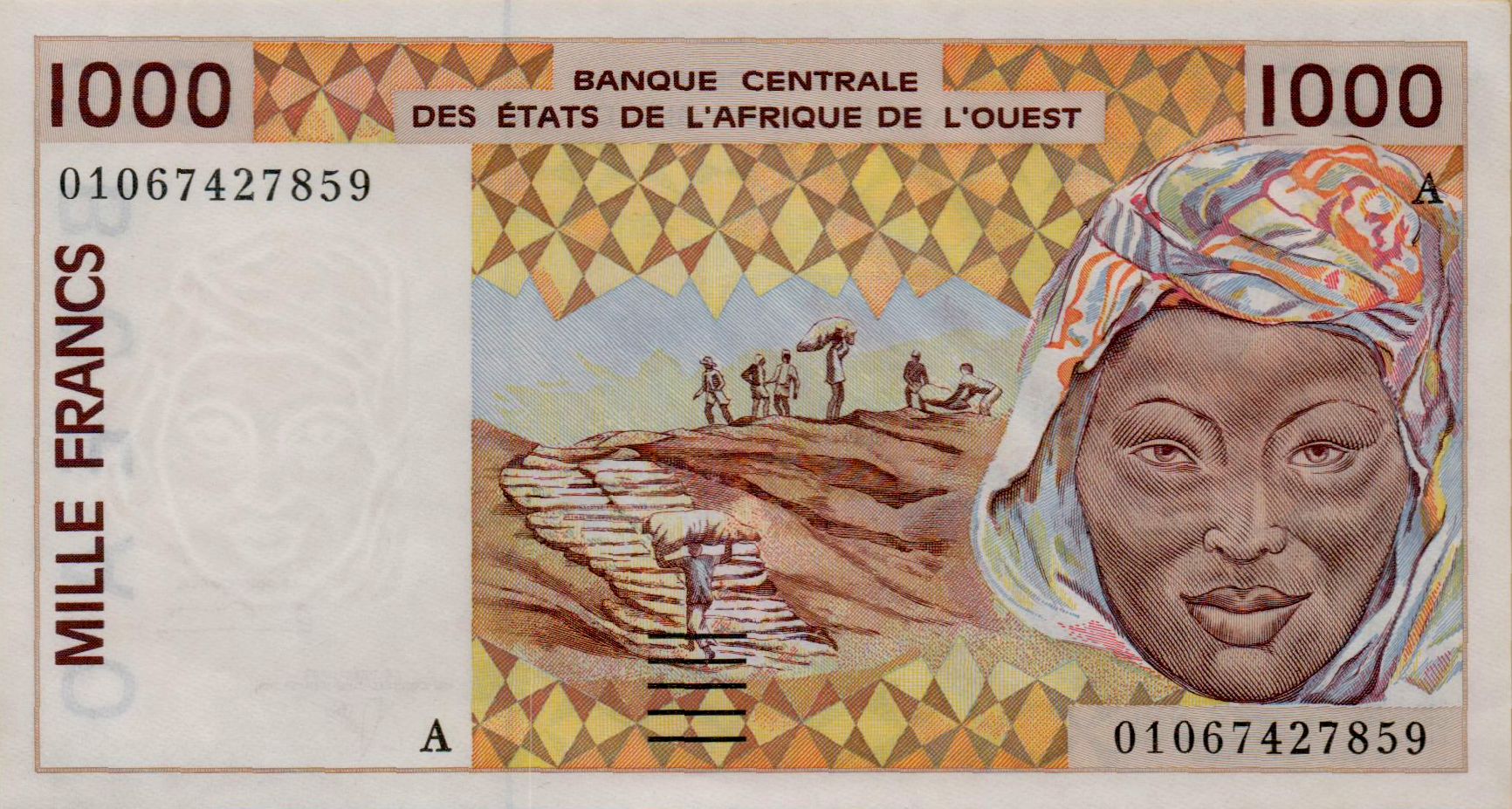 Ivory Coast (W.A.S) 1000 2001 UNC P-111A/j